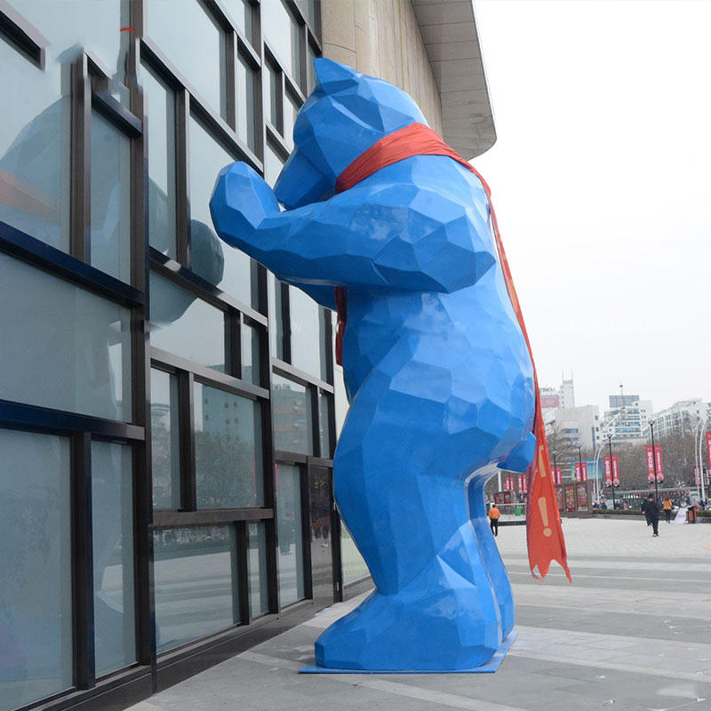 大型玻璃钢卡通雕塑商场美陈创意IP形象吉祥物潮玩公仔落地摆件